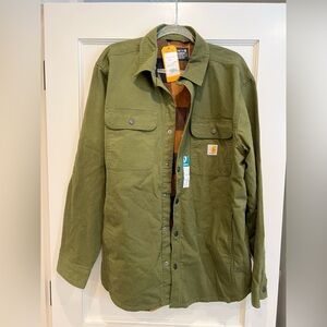 Carhartt Olive Green Jacket with Relaxed Fit. Fleece lined. New with tags.